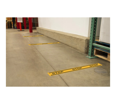 Panneau PVC adhésif antidérapant Obligation stop 100 cm