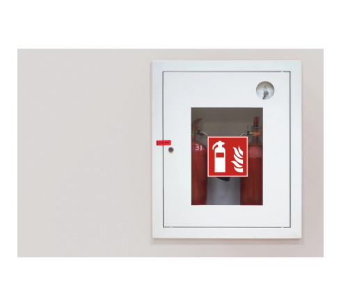 Panneau PVC adhésif antidérapant Extincteur 10x10 cm
