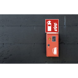 Panneau PVC adhésif antidérapant Extincteur 20x20 cm