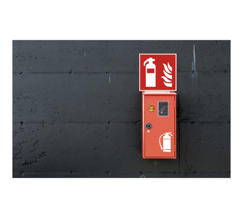 Panneau PVC adhésif antidérapant Extincteur 20x20 cm