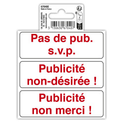 Panneau PVC adhésif antidérapant Publicité interdite 10 cm