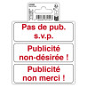 Panneau PVC adhésif antidérapant Publicité interdite 10 cm