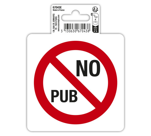 Panneau PVC adhésif antidérapant No pub 10 cm