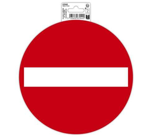 Panneau PVC adhésif antidérapant Sens interdit 20 cm