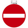 Panneau PVC adhésif antidérapant Sens interdit 20 cm