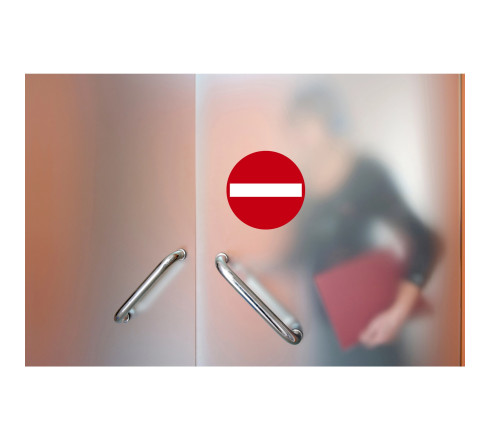 Panneau PVC adhésif antidérapant Sens interdit 20 cm