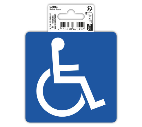 Panneau PVC adhésif antidérapant Accès handicapés 10 cm