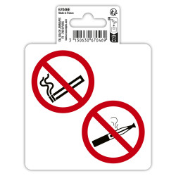 Panneau PVC adhésif antidérapant Défenser de fumer 10 cm