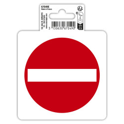 Panneau PVC adhésif antidérapant Sens interdit 10 cm