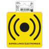 Panneau PVC adhésif antidérapant Surveillance Electronique 10x10 cm