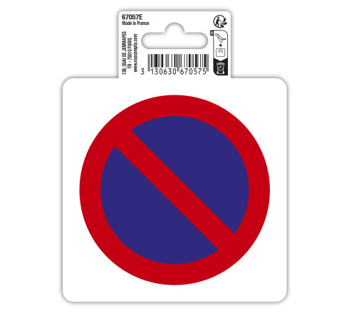 Panneau PVC adhésif antidérapant Défense de stationner 10 cm