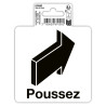 Panneau PVC adhésif antidérapant Flèche poussez 10 cm