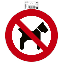 Panneau PVC adhésif antidérapant Interdit aux chiens 20 cm
