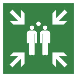 Panneau polypropylène non adhésif Point de rassemblement 30x30 cm