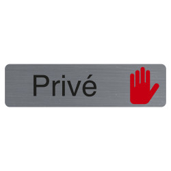 Plaque adhésive imitation aluminium Privé 16,5X4,4 cm