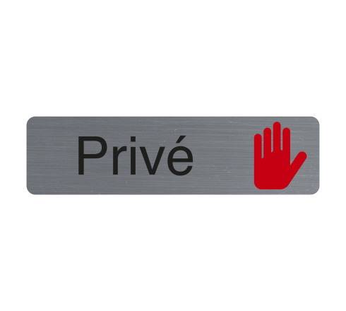 Plaque adhésive imitation aluminium Privé 16,5X4,4 cm