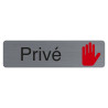 Plaque adhésive imitation aluminium Privé 16,5X4,4 cm