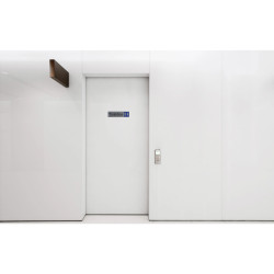 Plaque adhésive imitation aluminium Toilettes dame / homme 16,5X4,4 cm