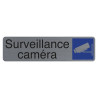 Plaque adhésive imitation aluminium Surveillance camera 16,5X4,4 cm