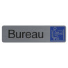 Plaque adhésive imitation aluminium Bureau 16,5X4,4 cm