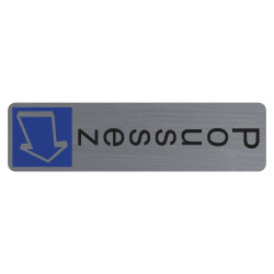 Plaque verticale adhésive imitation aluminium Poussez 4,4x16,5 cm