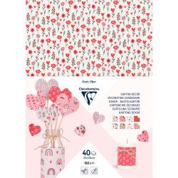 Paquet de 40 feuilles carton décoration love format 25 x 35 cm