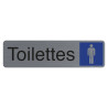 Plaque adhésive imitation aluminiumToilettes homme 16,5X4,4 cm