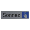 Plaque adhésive imitation aluminium Sonnez 16,5X4,4 cm
