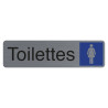 Plaque adhésive imitation aluminium Toilettes dame 16,5X4,4 cm