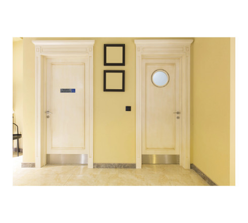 Plaque adhésive imitation aluminium Toilettes handicapés 16,5X4,4 cm
