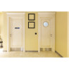 Plaque adhésive imitation aluminium Toilettes handicapés 16,5X4,4 cm