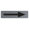 Plaque adhésive imitation aluminium Flèche noire 16,5X4,4 cm