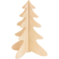 Lot de 10 sapins 3D à monter en bois