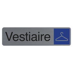 Plaque adhésive imitation aluminium Vestiaire 16,5X4,4 cm