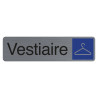 Plaque adhésive imitation aluminium Vestiaire 16,5X4,4 cm