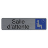Plaque adhésive imitation aluminium Salle d'attente 16,5X4,4 cm