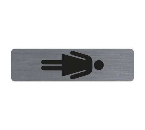 Plaque verticale adhésive imitation aluminium Dame 16,5X4,4 cm