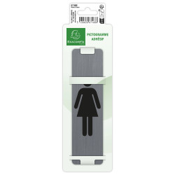 Plaque verticale adhésive imitation aluminium Dame 16,5X4,4 cm
