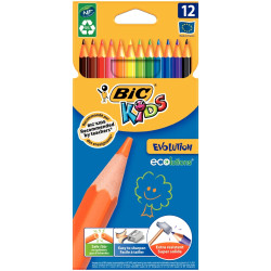 Lot de 12 pochettes de 12 crayons de couleur Évolution dont 3 gratuite