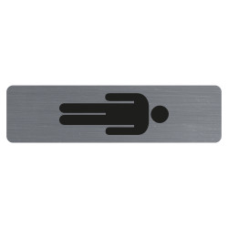 Plaque adhésive imitation aluminium Homme 16,5X4,4 cm