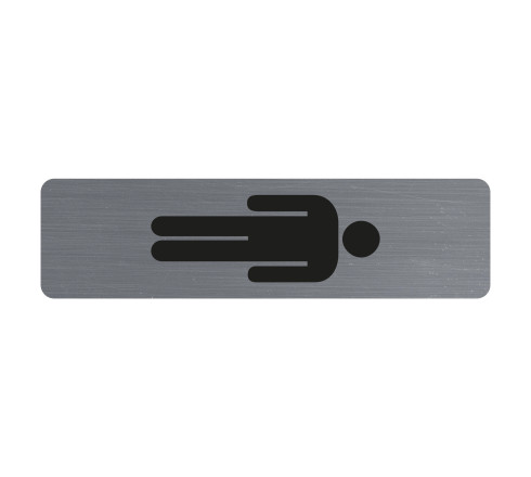 Plaque adhésive imitation aluminium Homme 16,5X4,4 cm