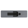 Plaque adhésive imitation aluminium Homme 16,5X4,4 cm