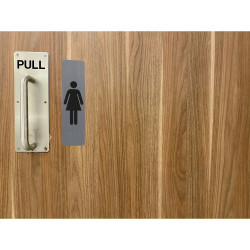 Plaque adhésive imitation aluminium Homme 16,5X4,4 cm