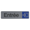 Plaque adhésive imitation aluminium Entrée 16,5X4,4 cm