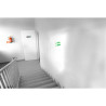 Plaque adhésive imitation aluminium Sortie de secours 16,5X4,4 cm