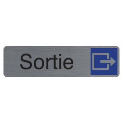 Plaque adhésive imitation aluminium Sortie 16,5X4,4 cm