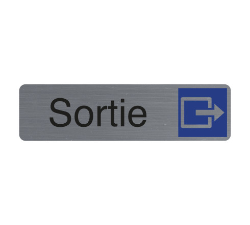 Plaque adhésive imitation aluminium Sortie 16,5X4,4 cm
