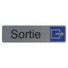 Plaque adhésive imitation aluminium Sortie 16,5X4,4 cm