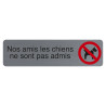 Plaque adhésive imitation aluminium Nos amis les chiens 16,5X4,4 cm