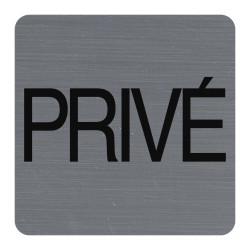 Plaque adhésive imitation aluminium Privé 7,5x7,5 cm